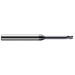 Corner Radius End Mill: 1/8″ Dia, 3/16″ LOC, 0.01″ Radius, 3 Flutes, Solid Carbide 2-1/2″ OAL, 1/8″ Shank Dia, 30 ° Helix, AlTiN Coated, Corner Radius End