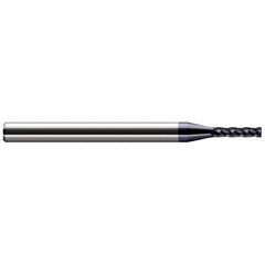 Corner Radius End Mill: 0.178″ Dia, 1″ LOC, 0.04″ Radius, 4 Flutes, Solid Carbide 3″ OAL, 3/16″ Shank Dia, 30 ° Helix, AlTiN Coated, Corner Radius End, Centercutting