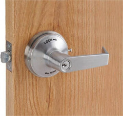 PDQ - Heavy Duty Classroom Intruder Lever Lockset - 2-3/4" Back Set, Small Format I/C Less Cylinder, Zinc, Satin Chrome Plated Finish - Caliber Tooling