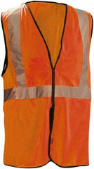 OccuNomix - Size 2X/3XL High Visibility Orange Mesh Breakaway Vest - ANSI 107-2010, Hook & Loop Closure, 2 Pockets, Polyester - Caliber Tooling