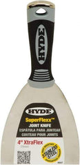 Hyde Tools - 4" Wide Spring Blade Stainless Steel Joint Knife - Flexible, Plastic Handle - Caliber Tooling