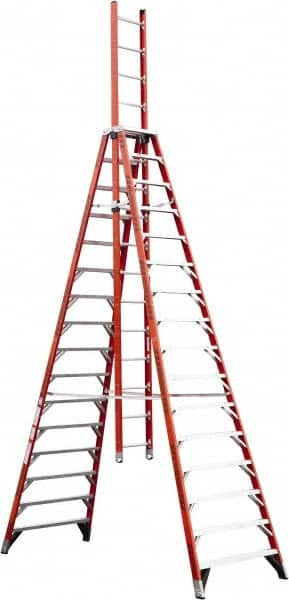 Werner - 16' High, Type IA Rating, Fiberglass Extension Ladder - 300 Lb Capacity - Caliber Tooling