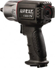 AIRCAT - 1/2" Drive, 10,000 RPM, 350 Ft/Lb Torque Impact Wrench - Pistol Grip Handle, 1,650 IPM, 6 CFM, 90 psi, 1/4" NPT Inlet - Caliber Tooling