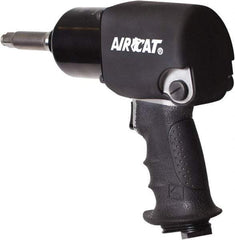 AIRCAT - 1/2" Drive, 9,500 RPM, 725 Ft/Lb Torque Impact Wrench - Pistol Grip Handle, 1,600 IPM, 8 CFM, 90 psi, 1/4" NPT Inlet - Caliber Tooling