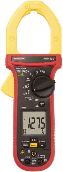Amprobe - AMP-330, CAT IV, CAT III, Digital True RMS Clamp Meter with 2.0079" Clamp On Jaws - 1000 VAC/VDC, 1000 AC/DC Amps, Measures Voltage, Capacitance, Current, microAmps, Resistance, Temperature - Caliber Tooling