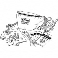 Panduit - 12 Piece Electrical Lockout Kit - Keyed Differently, Comes in Pouch - Caliber Tooling