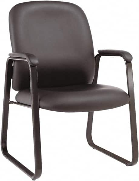 ALERA - Black Leather Guest Chair - 24-1/8" Wide x 36-5/8" High - Caliber Tooling