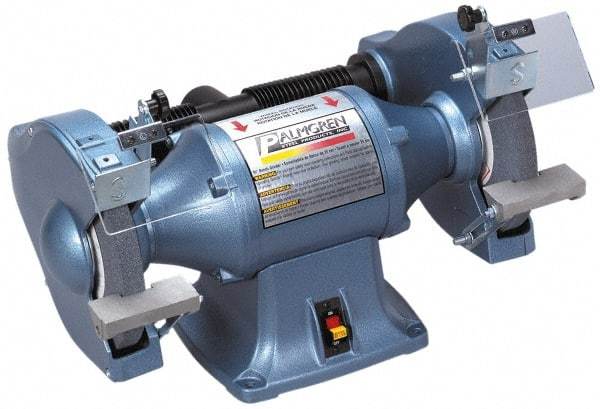 Palmgren - 10" Wheel Diam, 1 hp Grinder - 1" Arbor Hole Diam, 3 Phase, 1,725 Max RPM, 220/440 Volts - Caliber Tooling