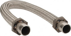 Made in USA - 36" OAL, 1-1/4" ID, 450 Max psi, Flexible Metal Hose Assembly - Caliber Tooling