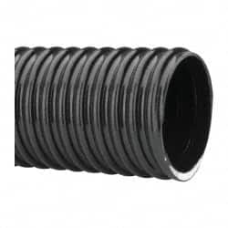 Made in USA - 3" ID, 28 Hg Vac Rating, 50 psi, PVC Vacuum & Duct Hose - 100' Long, Black, 8" Bend Radius, -10°F Min - Caliber Tooling