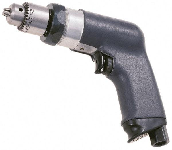 Ingersoll-Rand - 3/8" Keyed Chuck - Pistol Grip Handle, 1,000 RPM, 17 CFM, 0.4 hp, 90 psi - Caliber Tooling