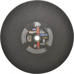 Norton - 16" Aluminum Oxide Cutoff Wheel - 5/32" Thick, 1" Arbor, 3,820 Max RPM, Use with Stationary Tools - Caliber Tooling