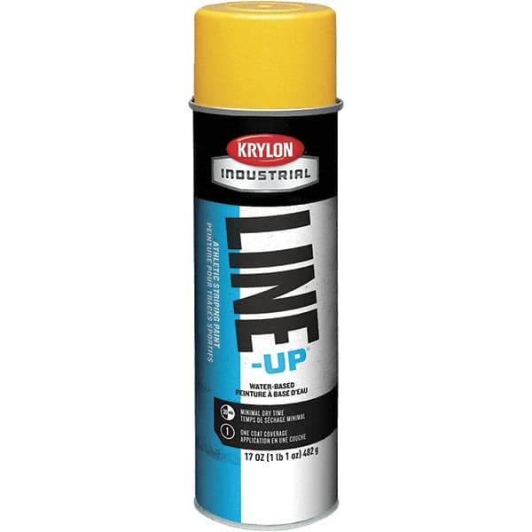 Krylon - 17 fl oz Yellow Striping Paint - 234 to 332 Sq Ft/Gal Coverage, Water-Based Formula - Caliber Tooling