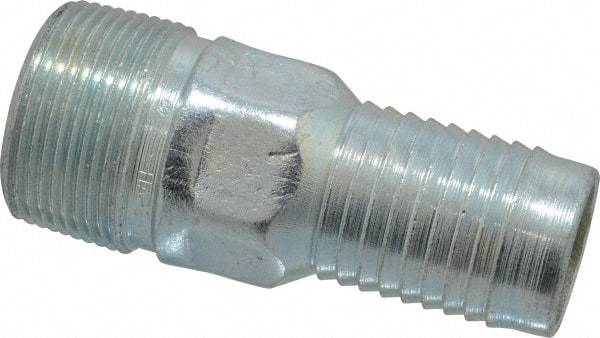 Campbell Fittings - 1-1/4" Pipe ID, Threaded Combination Nipple for Hoses - Plated Steel - Caliber Tooling