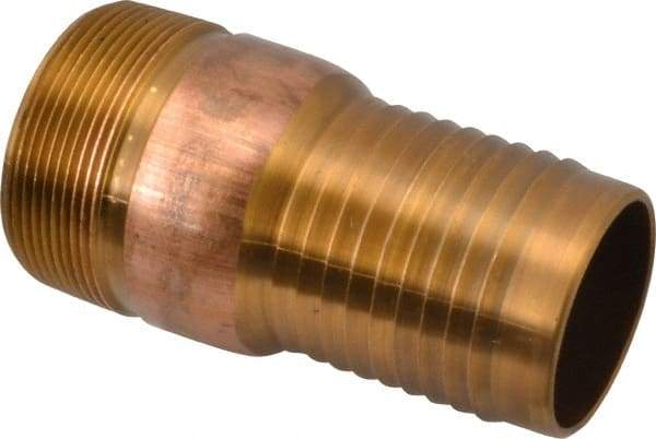 Campbell Fittings - 2" Pipe ID, Threaded Combination Nipple for Hoses - Brass - Caliber Tooling