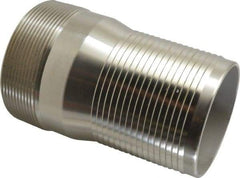 Campbell Fittings - 4" Pipe ID, Threaded Combination Nipple for Hoses - Stainless Steel - Caliber Tooling