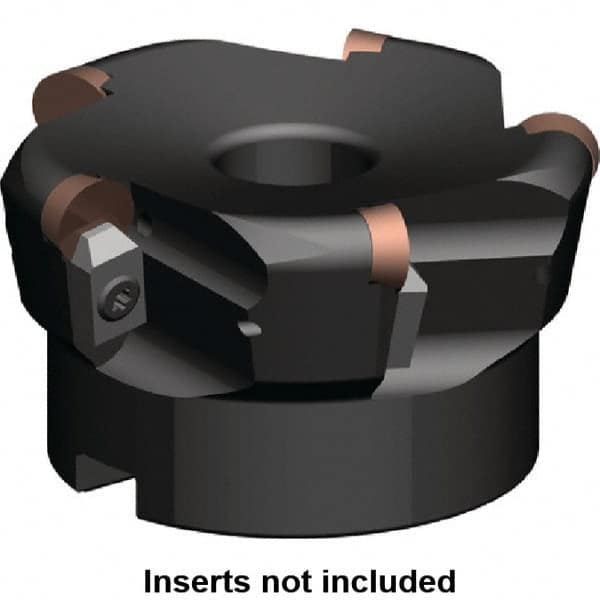 Kennametal - 2-1/2" Cut Diam, 0.249" Max Depth, 3/4" Arbor Hole, 4 Inserts, RP.. 43.. Insert Style, Indexable Copy Face Mill - 14,500 Max RPM, 2" High, Series KSSR-RPGN - Caliber Tooling