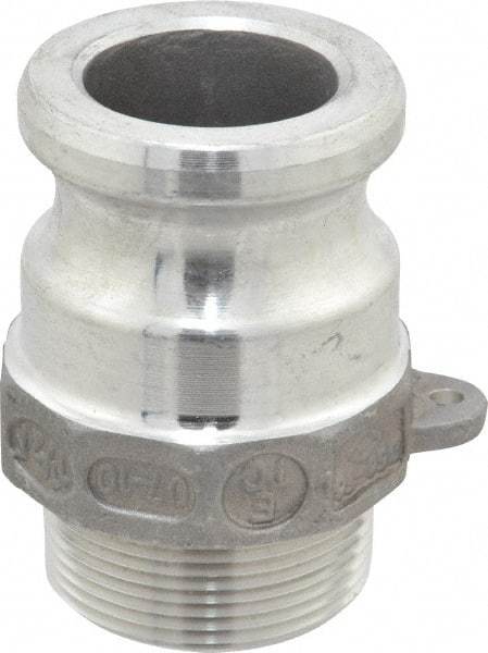 EVER-TITE Coupling Products - 1-1/2" Aluminum Cam & Groove Suction & Discharge Hose Male Adapter Male NPT Thread - Part F, 1-1/2" Thread, 250 Max psi - Caliber Tooling