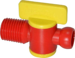 Value Collection - 2 Piece, 1/4" ID Coolant Hose NPT Valve - Male to Female Connection, POM Body, 1/4 NPT, Use with Snap Together Hose Systems - Caliber Tooling