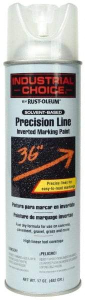 Rust-Oleum - 15 fl oz White Marking Paint - 300' to 350' Coverage at 1-1/2" Wide, Solvent-Based Formula - Caliber Tooling