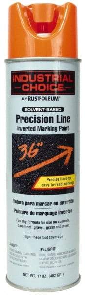 Rust-Oleum - 17 fl oz Orange Marking Paint - 600' to 700' Coverage at 1" Wide, Solvent-Based Formula - Caliber Tooling