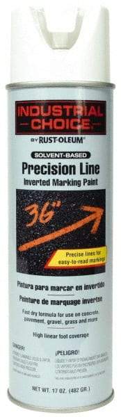 Rust-Oleum - 17 fl oz White Marking Paint - 600' to 700' Coverage at 1" Wide, Solvent-Based Formula - Caliber Tooling