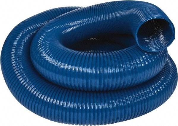 Hi-Tech Duravent - 6" ID, 25' Long, PVC Blower & Duct Hose - Blue, 7-1/2" Bend Radius, 10 In/Hg, 8 Max psi, -20 to 180°F, Abrasion and Chemical Resistant - Caliber Tooling