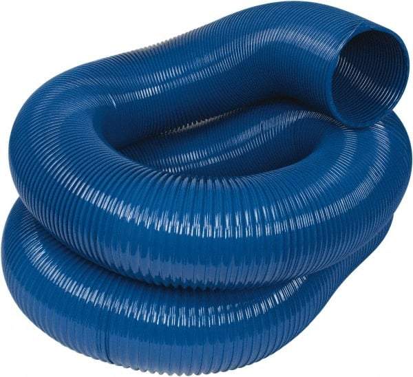 Hi-Tech Duravent - 8" ID, 25' Long, PVC Blower & Duct Hose - Blue, 10-1/2" Bend Radius, 6 In/Hg, 7 Max psi, -20 to 180°F, Abrasion and Chemical Resistant - Caliber Tooling