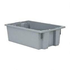 Quantum Storage - 75 Lb Load Capacity Gray Polyethylene Tote Container - Stacking, Nesting, 18" Long x 11" Wide x 6" High - Caliber Tooling