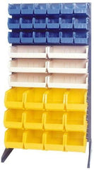 Quantum Storage - 300 Lb Capacity, 15" Deep x 36" Wide x 66" High, Steel Pick Rack - 1 Side, 48 Blue Polyethylene/Polypropylene Bins - Caliber Tooling