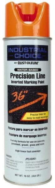 Rust-Oleum - 17 fl oz Orange Marking Paint - 600' to 700' Coverage at 1" Wide, Water-Based Formula - Caliber Tooling