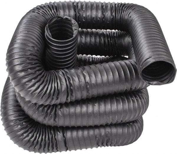 Hi-Tech Duravent - 4" ID, 25' Long, Neoprene Coated Polyester Blower & Duct Hose - Black, 6-1/2" Bend Radius, 22 In/Hg, 25 Max psi, -40 to 250°F, Chemical and Abrasion Resistant - Caliber Tooling