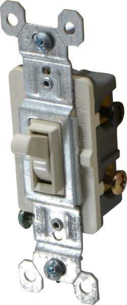 Pass & Seymour - 3 Pole, 120 VAC, 15 Amp, Specification Grade, Toggle, Wall and Dimmer Light Switch - 1-1/4 Inch Wide x 3.281 Inch High - Caliber Tooling