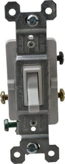 Pass & Seymour - 3 Pole, 120 VAC, 15 Amp, Specification Grade, Toggle, Wall and Dimmer Light Switch - 1-1/4 Inch Wide x 3.281 Inch High - Caliber Tooling