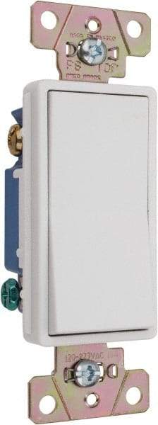 Pass & Seymour - 3 Pole, 120 to 277 VAC, 15 Amp, Specification Grade, Rocker, Wall and Dimmer Light Switch - 1.3 Inch Wide x 4.2 Inch High - Caliber Tooling