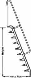 Made in USA - 6' High 1,000 Lb Capacity Alternating Tread Stair - Caliber Tooling