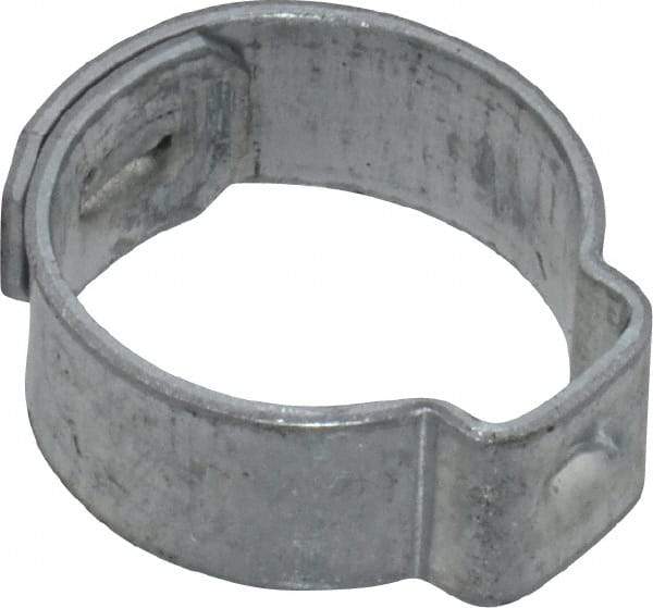 Oetiker - 12.6 to 14.5mm, Zinc-Plated 1-Ear Clamp - 9/16" Noml Size, 6mm Inner Width, 7mm Wide x 0.75mm Thick, Carbon Steel - Caliber Tooling