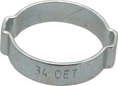 Oetiker - 29.3 to 34mm, Zinc-Plated 2-Ear Clamp - 1-5/16" Noml Size, 7.38mm Inner Width, 10mm Wide x 1.5mm Thick, Carbon Steel - Caliber Tooling