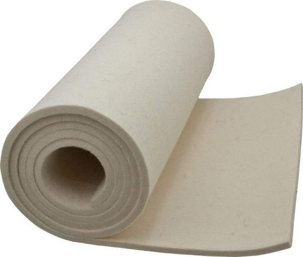 Made in USA - 1/4 Inch Thick x 60 Inch Wide x 12 Inch Long, Pressed Wool Felt Sheet - 4 Lbs/Square Yd., White, 500 psi - Caliber Tooling