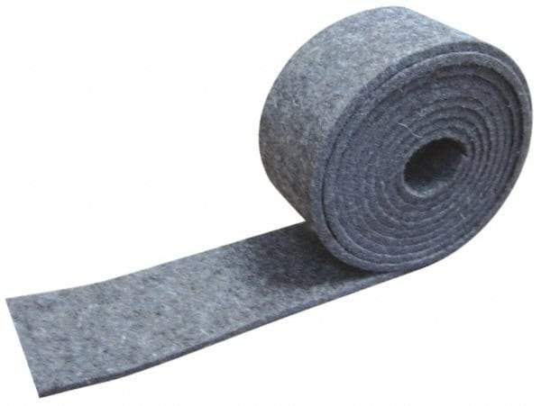 Made in USA - 1/8 Inch Thick x 1-1/2 Inch Wide x 10 Ft. Long, Felt Stripping - Gray, Plain Backing - Caliber Tooling