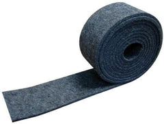 Made in USA - 1/8 Inch Thick x 1 Inch Wide x 5 Ft. Long, Felt Stripping - Gray, Plain Backing - Caliber Tooling