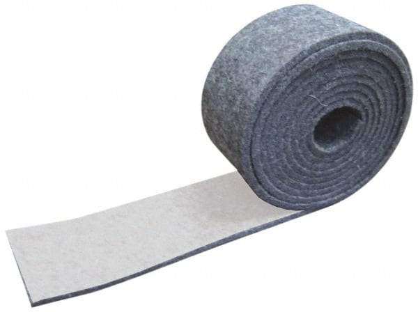 Made in USA - 1/8 Inch Thick x 1-1/2 Inch Wide x 10 Ft. Long, Felt Stripping - Gray, Adhesive Backing - Caliber Tooling