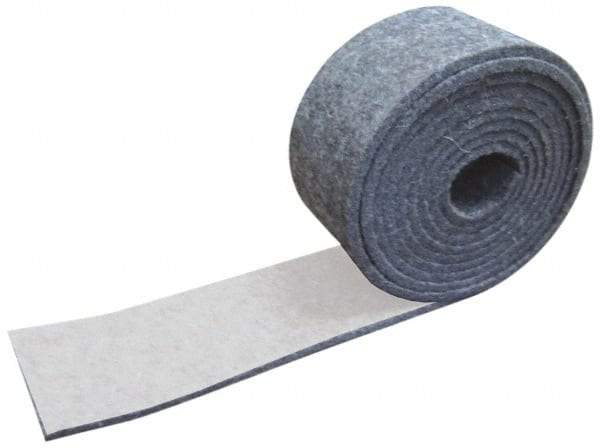 Made in USA - 1/4 Inch Thick x 1-1/2 Inch Wide x 5 Ft. Long, Felt Stripping - Gray, Adhesive Backing - Caliber Tooling