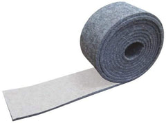 Made in USA - 1/8 Inch Thick x 2 Inch Wide x 5 Ft. Long, Felt Stripping - Gray, Adhesive Backing - Caliber Tooling