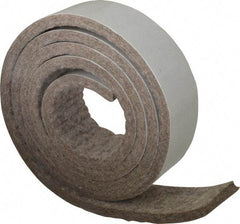 Made in USA - 1/4 Inch Thick x 1-1/2 Inch Wide x 5 Ft. Long, Felt Stripping - Gray, Adhesive Backing - Caliber Tooling