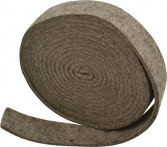 Made in USA - 1/8 Inch Thick x 1 Inch Wide x 10 Ft. Long, Felt Stripping - Gray, Plain Backing - Caliber Tooling