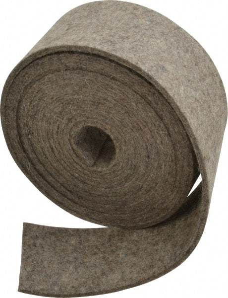 Made in USA - 1/8 Inch Thick x 2 Inch Wide x 10 Ft. Long, Felt Stripping - Gray, Plain Backing - Caliber Tooling