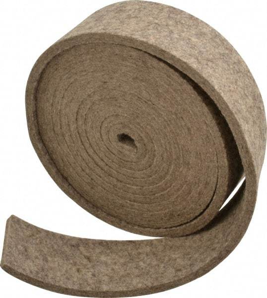 Made in USA - 1/4 Inch Thick x 2 Inch Wide x 10 Ft. Long, Felt Stripping - Gray, Plain Backing - Caliber Tooling