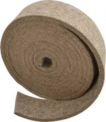 Made in USA - 1/4 Inch Thick x 2 Inch Wide x 10 Ft. Long, Felt Stripping - Gray, Plain Backing - Caliber Tooling