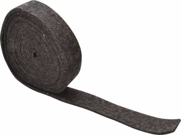 Made in USA - 1/8 Inch Thick x 1 Inch Wide x 10 Ft. Long, Felt Stripping - Gray, Plain Backing - Caliber Tooling